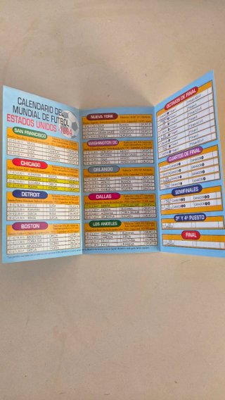 Calendario Mundial Fútbol USA 1994