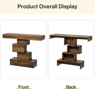 Consola mueble Tribesigns 108cm rústica geometrica