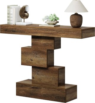 Consola mueble Tribesigns 108cm rústica geometrica