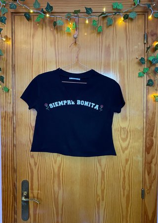 Camiseta Crop Siempre Bonita Pull&Bear XS