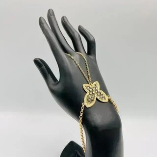 Pulsera Manita Mariposa Dorada Calada