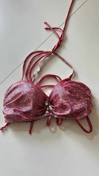 Traje Danza Vientre Rosa y Rojo talla 36
