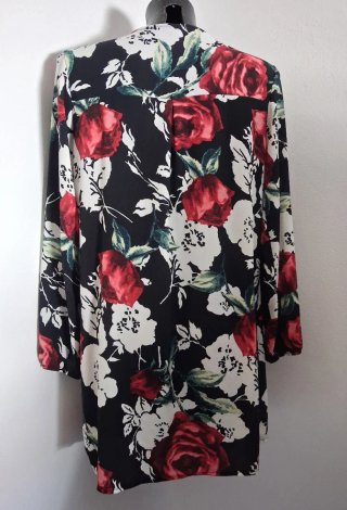 Blusa Mini abito fiori zip gioiello tg one-size