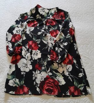 Blusa Mini abito fiori zip gioiello tg one-size