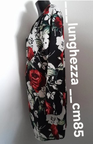 Blusa Mini abito fiori zip gioiello tg one-size