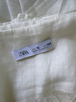 Vestido blanco niña tirantes botones talla 10