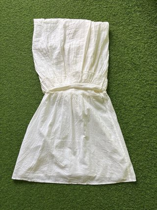 Vestido blanco niña tirantes botones talla 10