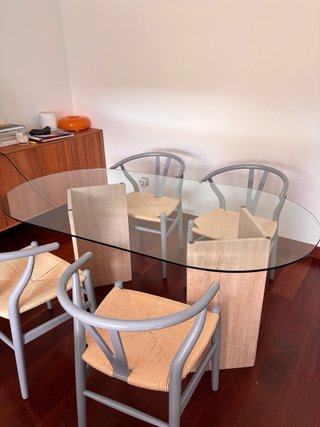 Mesa Comedor Cristal y Mármol