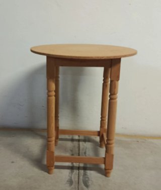 Mesa auxiliar redonda madera 50x60cm