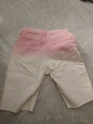 Pantalones cortos Zara degradado rosa y blanco