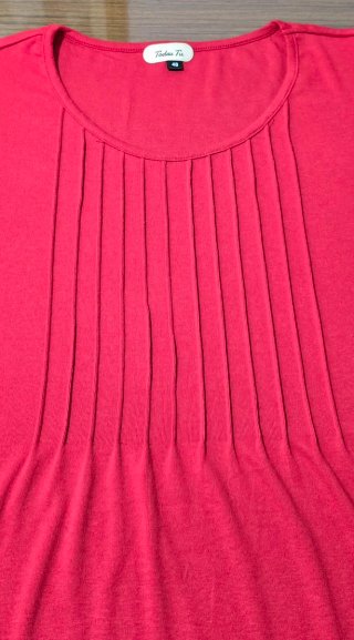Camiseta Roja Plisada Todas Tú Talla 48 Nueva.