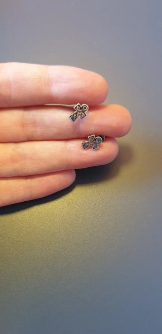 PLATA PENDIENTES CRUZ CELTA