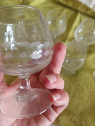 6 copas de licor de cristal tallado