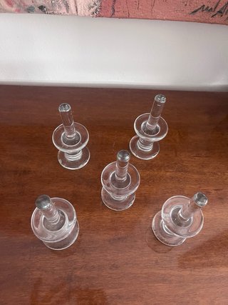 5 Soportes Expositor Anillos Cristal