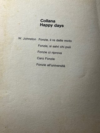 Libro Vintage Happy Days - Fonzie all'università