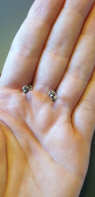 PLATA PENDIENTES CALAVERAS