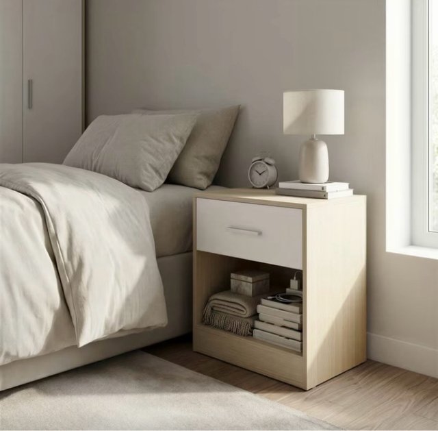 2 Comodini Beige e Bianchi