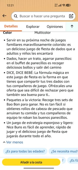 Juego de mesa dados Nice Buns sin abrir