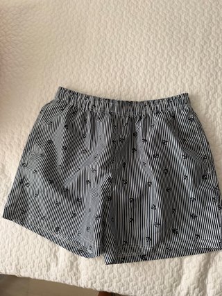 Bañador Hombre Talla M Rayas Azul Marino
