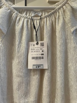 Blusa Zara Crema Brillo Dorado