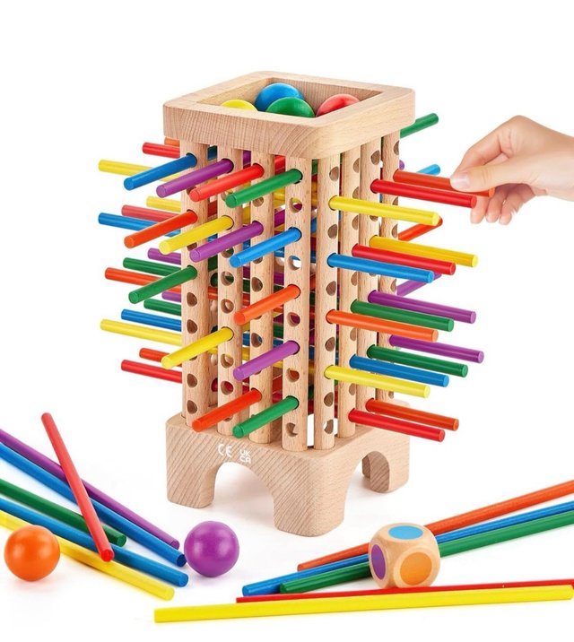 Juego Torre Montessori Madera 42 Palitos
