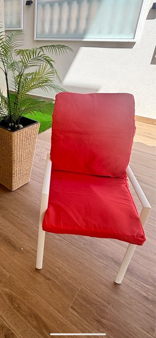 Conjunto 4 cojines sillones (2 verdes, 2 rojos)