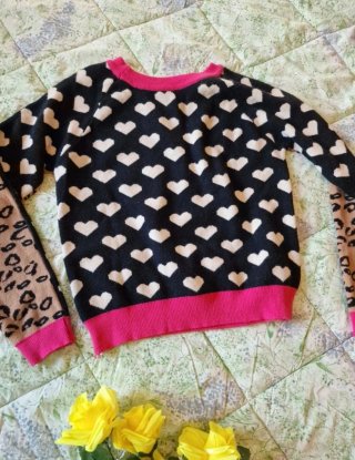 Pullover crop maculato taglia unica