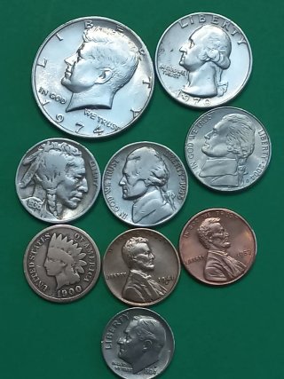 Monedas USA: Half Dollar, Quarter, Nickel, Dime