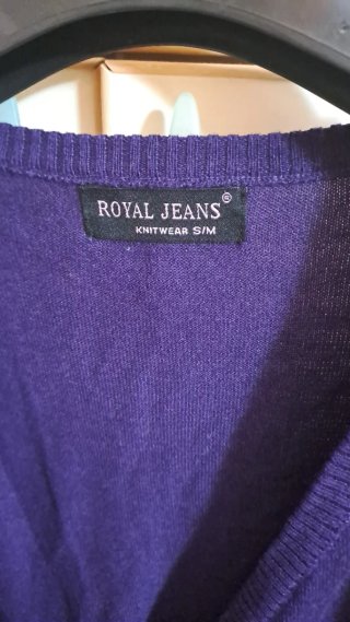 Maglione Royal Jeans viola chiusura a fascia S/M