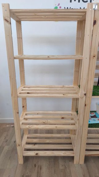 Estantería madera pino 5 baldas