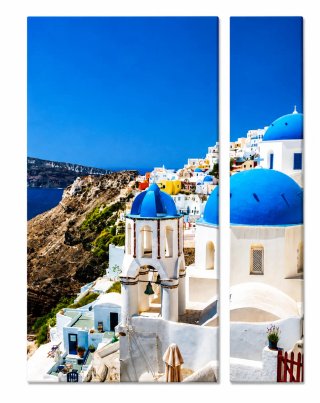 CUADRO EN LIENZO ISLA DE SAN TORINI (GRECIA)