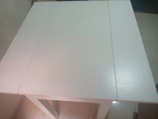 Mesa de comedor blanca extensible