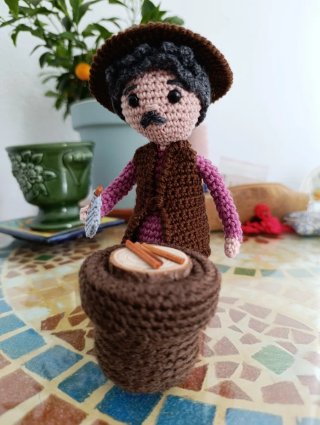 Leñador crochet para Belén