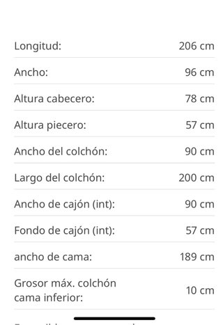Cama nido Släkt 90x200 con láminas Luröy