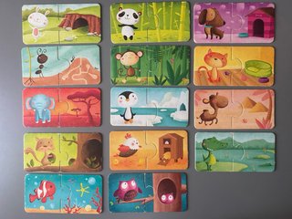 14 Puzzles Infantiles de 2 Piezas