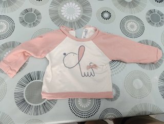 Sudadera bebé rosa y blanca