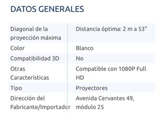 Proyector Prixton Lumière Blanco NUEVO SIN ABRIR