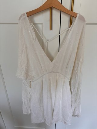 Vestido Calzedonia verde militar y blanco de pull