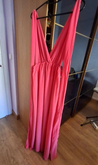 Vestido largo fiesta rosa