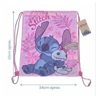 Mochila de Cuerdas Stitch Personaje Azul