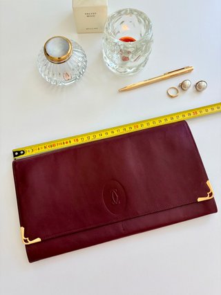 Bolso Clutch Cartier Paris Vintage Borgoña