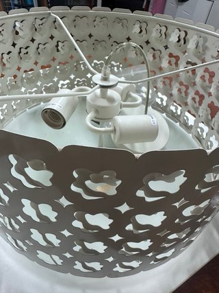 Lámpara de techo redonda de 45cm. Cristal al ácido