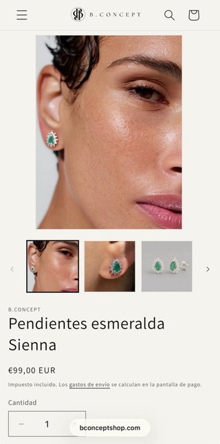 Pendientes B.Concept Esmeraldas