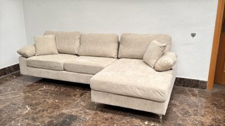 CHOLLO Sofá Chaise Longue Marrón Claro