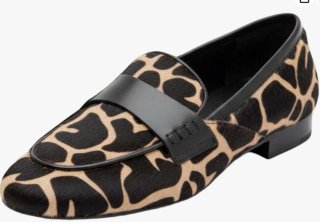 Mocasines Mujer Animal Print Beige/Negro