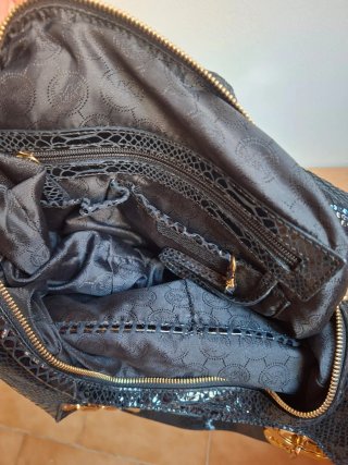 Bolso Michael Kors Negro Piel Serpiente Dorado