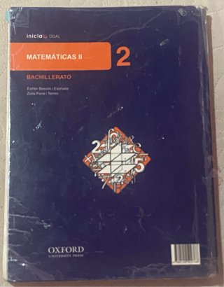 Libro Matemáticas 2.º Bachillerato