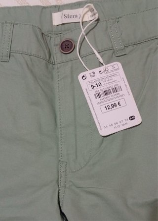 Pantalón corto niño verde Talla 9-10