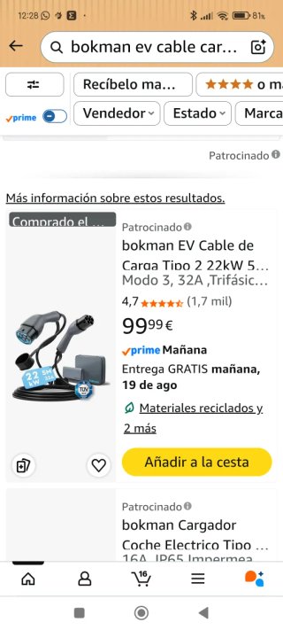 Cable de carga coche eléctrico Tipo 2-Tipo 2