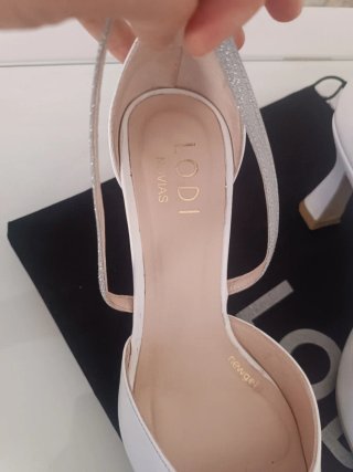 Zapatos Lodi Novia Blanco y Plateado